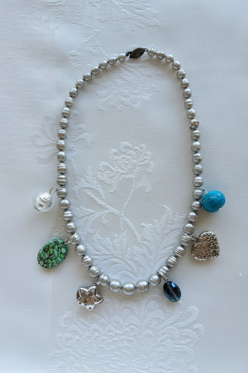 Silver Pearl Charm