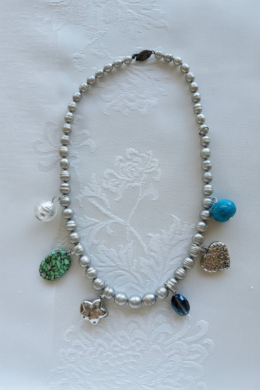 Silver Pearl Charm
