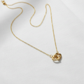 Gold interlocking hearts necklace - matched tone