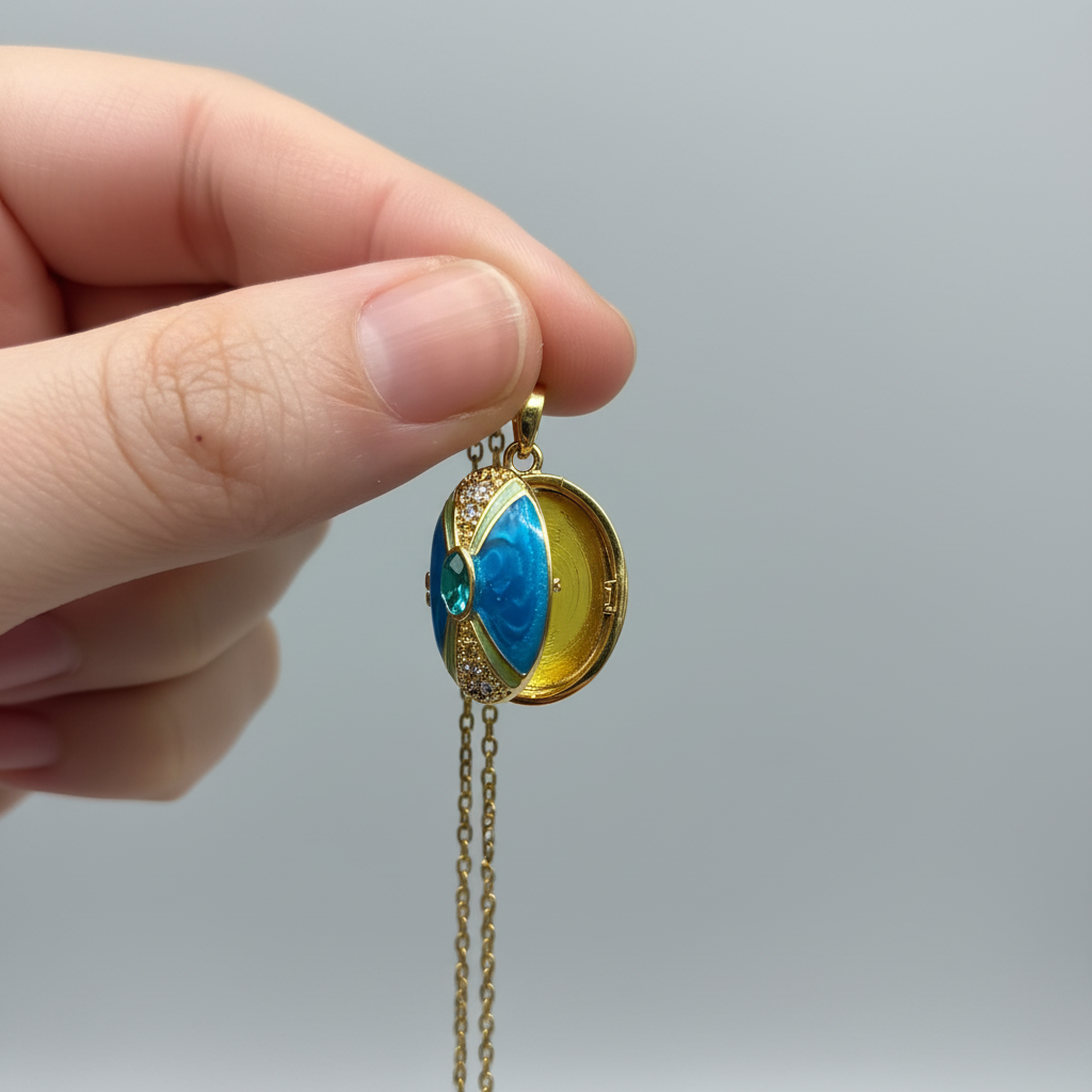 Locket with studio background