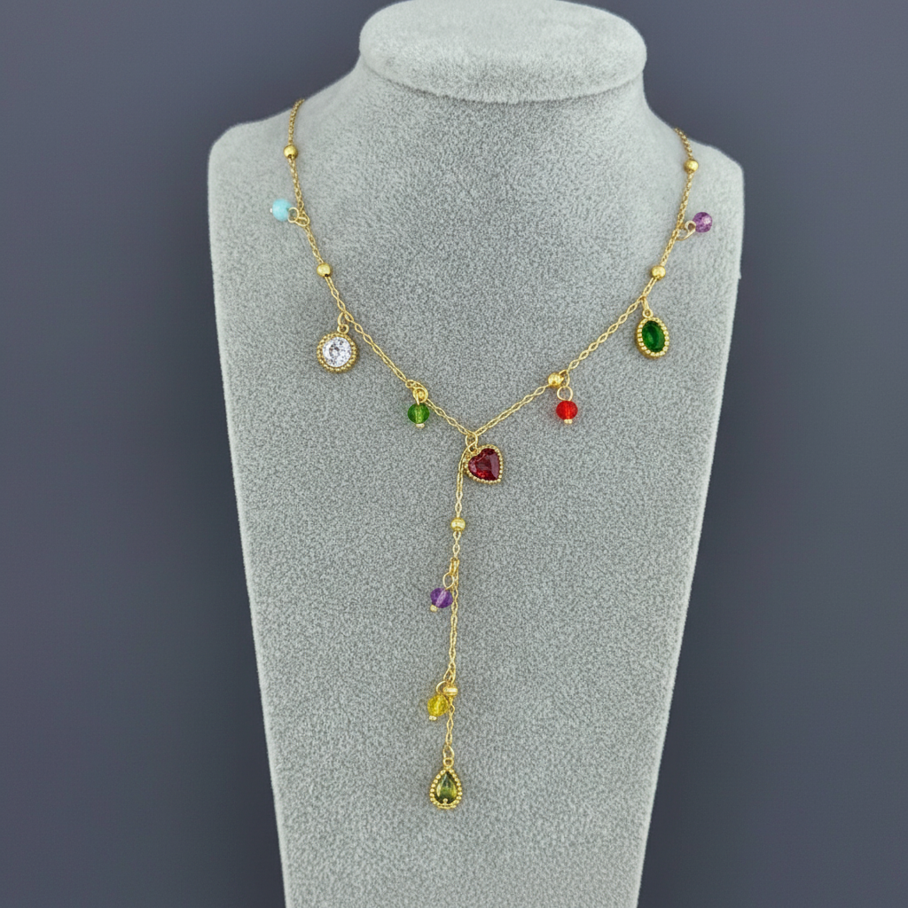 Necklace on mannequin with studio background